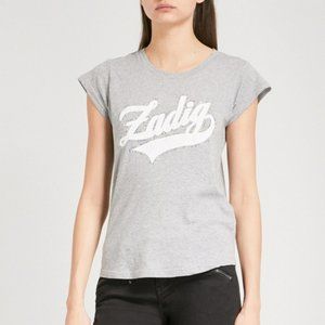 Zadig & Voltaire NWT Skinny Strass Gray Tee